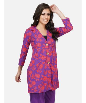 Purple cotton printed stitched   TUNIC     JACKET 6