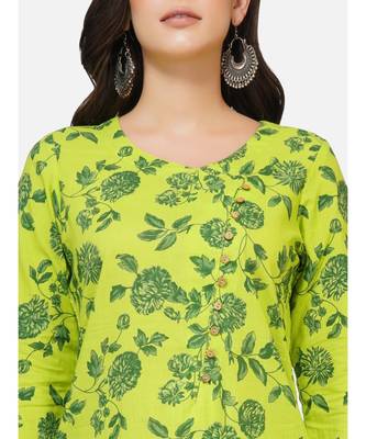 green cotton printed stitched   KURTA 4