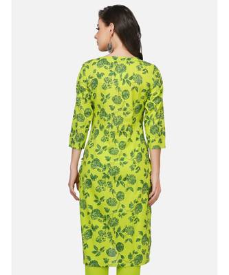 green cotton printed stitched   KURTA 5
