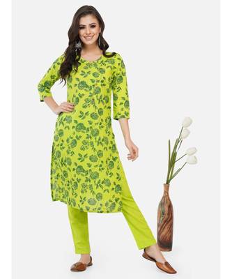 green cotton printed stitched   KURTA 6