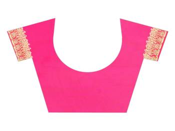 magenta net embroidered   saree with blouse 5