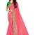 pink cotton plain   saree with blouse