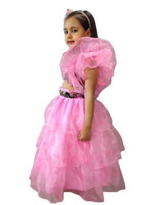 Anitabalia_label BABY GIRL'Organza  Blouse, with beautiful Rose Flower, LEHENGA CHOLI FULLY STITCHED. PINK 3