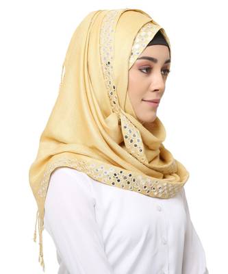 golden hijab cap