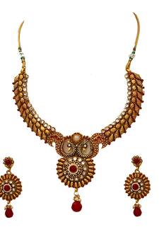 Gold gold plated antique gold Copper   Necklace  Pair of Earring