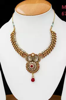 Gold gold plated antique gold Copper   Necklace  Pair of Earring