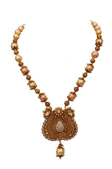 White gold plated antique gold Copper   Necklace  Pair of Earring