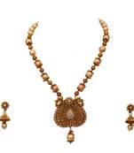 White gold plated antique gold Copper   Necklace  Pair of Earring