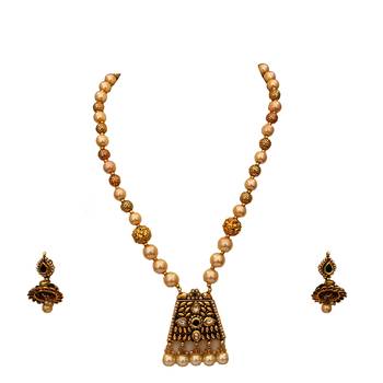 Black gold plated antique gold Copper   Necklace  Pair of Earring 3