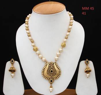 Black gold plated antique gold Copper   Necklace  Pair of Earring 2