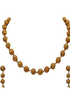 Gold gold plated antique gold Copper   Necklace  Pair of Earring
