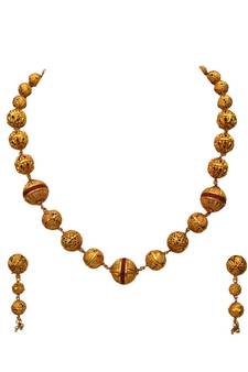 Gold gold plated antique gold Copper   Necklace  Pair of Earring