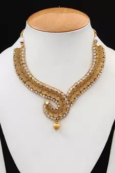 Gold gold plated antique gold Copper   Necklace  Pair of Earring
