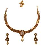 Gold gold plated antique gold Copper   Necklace  Pair of Earring