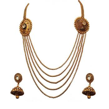 Black gold plated antique gold Copper   Necklace  Pair of Earring 1