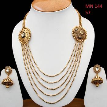 Black gold plated antique gold Copper   Necklace  Pair of Earring 2