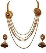 Red gold plated antique gold Copper   Necklace  Pair of Earring