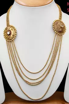 Red gold plated antique gold Copper   Necklace  Pair of Earring
