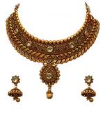 Gold gold plated antique gold Copper   Necklace  Pair of Earring