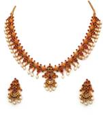 Multicolor gold plated antique gold Copper   Necklace  Pair of Earring