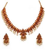 Red gold plated antique gold Copper   Necklace  Pair of Earring