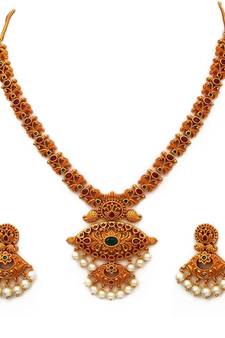 Gold gold plated antique gold Copper   Necklace  Pair of Earring