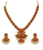 Gold gold plated antique gold Copper   Necklace  Pair of Earring