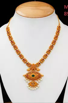 Gold gold plated antique gold Copper   Necklace  Pair of Earring