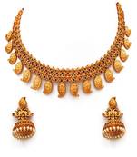 Gold gold plated antique gold Copper   Necklace  Pair of Earring