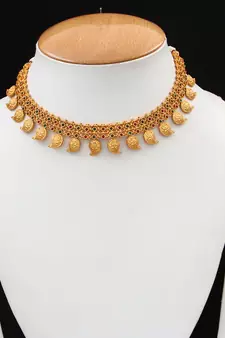 Gold gold plated antique gold Copper   Necklace  Pair of Earring