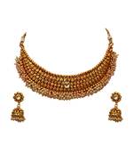 Multicolor gold plated antique gold Copper   Necklace  Pair of Earring
