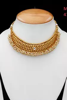 Multicolor gold plated antique gold Copper   Necklace  Pair of Earring