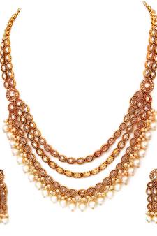 Gold gold plated antique gold Copper   Necklace  Pair of Earring