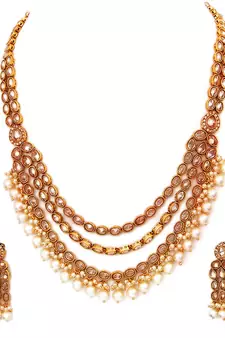 Gold gold plated antique gold Copper   Necklace  Pair of Earring