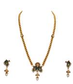 Pink gold plated antique gold Copper   Necklace  Pair of Earring