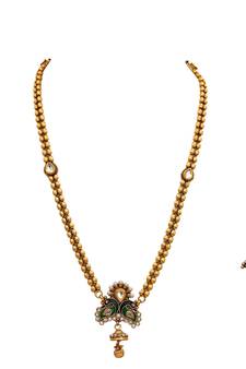 White gold plated antique gold Copper   Necklace  Pair of Earring