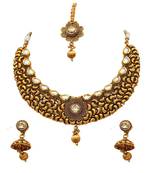 Gold gold plated antique gold Copper   Necklace  Pair of Earring