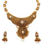 Gold gold plated antique gold Copper   Necklace  Pair of Earring