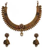 Black gold plated antique gold Copper   Necklace  Pair of Earring