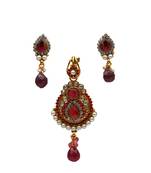 Pink gold plated antique gold Copper   Pendant  pair of Earrings