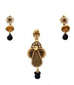 Black gold plated antique gold Copper   Pendant  pair of Earrings