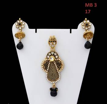 Black gold plated antique gold Copper   Pendant  pair of Earrings 2