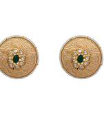 White kundan antique gold Copper   Pair of Earring