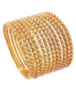 Gold Plated Traditional Jewellery Fancy Pearl Bangles for Women and Girls