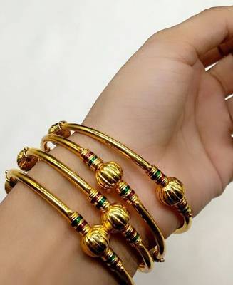 Gold Plated CZ  Stone Studded Multicolor Bangle Jewellery For Girl and Women 1