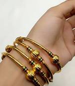 Gold Plated CZ  Stone Studded Multicolor Bangle Jewellery For Girl and Women