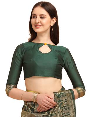 Yellow embroidered banarasi silk saree with blouse 4