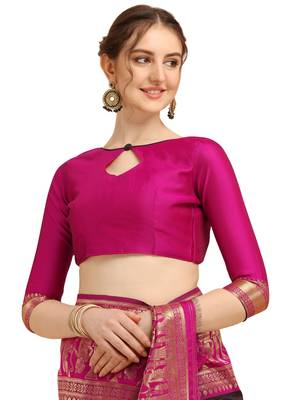 Black embroidered banarasi silk saree with blouse 4
