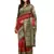 Red embroidered banarasi silk saree with blouse