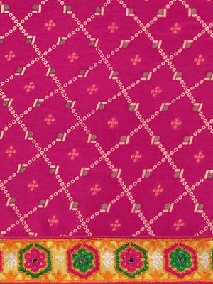 Pink embroidered faux georgette saree with blouse 5